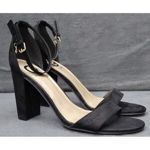 G By Guess Women's Peep Toe, Block Heel  Suede- look Dress Shoe Size 9.5M